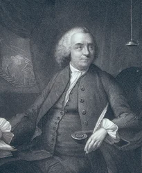 Porträt von Benjamin Franklin, graviert von Edward Fisher